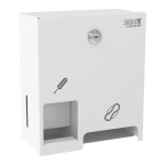 Distributeur en acier inoxydable pour tampons et serviettes, revêtement poudre blanc