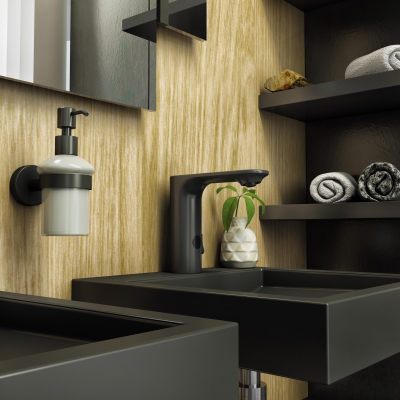 Lavabo noir en acier inoxydable