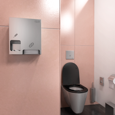 Distributeur en inox pour articles d’hygiène