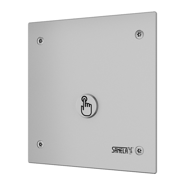 Unité de rinçage piézo pour urinoir avec couvercle anti-vandalisme, avec boîtier de montage, 24 V CC