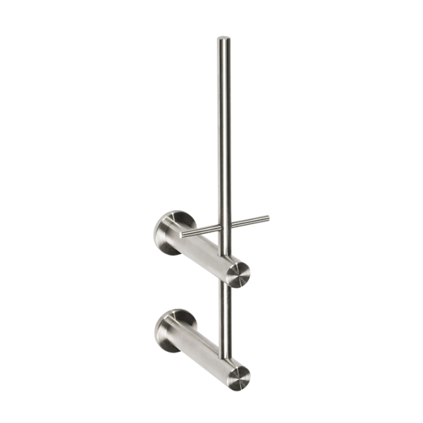Stainless steel toilet paper holder, vertical, for one coil, brushed