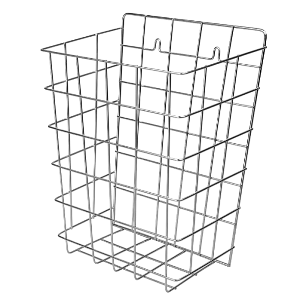 Poubelle en fil métallique, acier inoxydable, murale, 290 x 380 x 170 mm