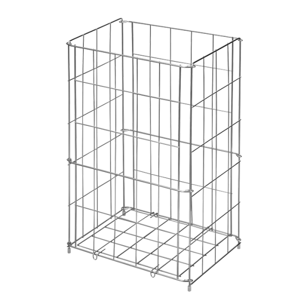 Poubelle sur pied en fil d'acier inoxydable
