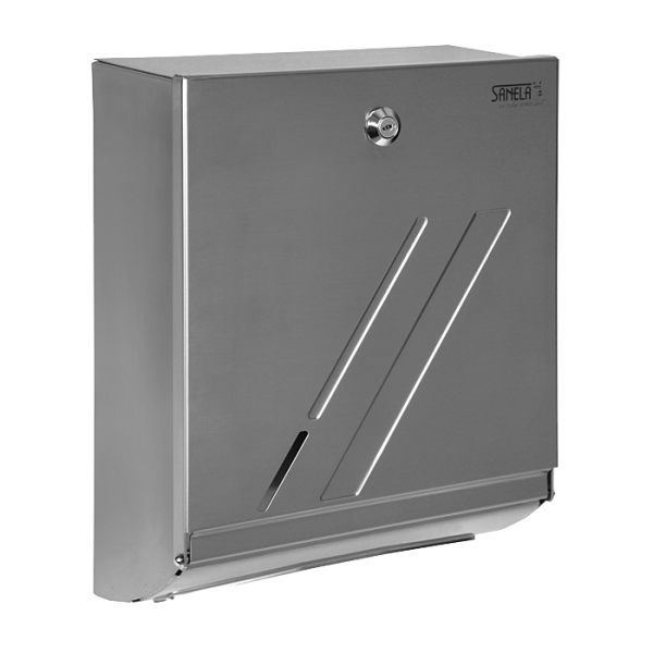 Distributeur en acier inoxydable pour essuie-mains pliés