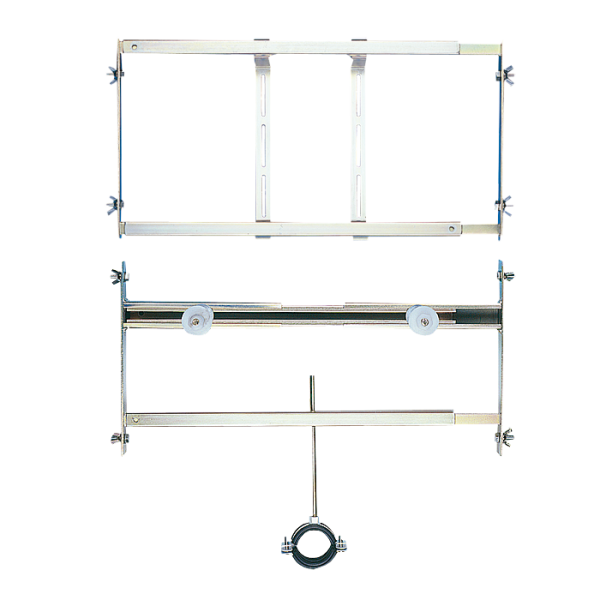 Mounting frame to the plasterboard for urinals with a infra-red flushing unit above the urinal