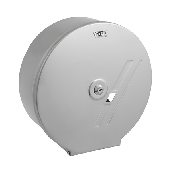 Distributeur en acier inoxydable pour grandes bobines de papier toilette, poli