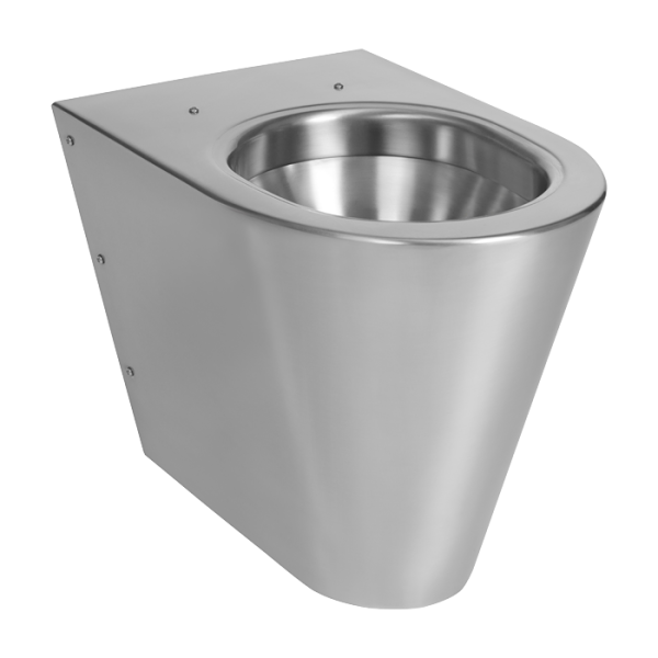 Toilette sur pied en acier inoxydable