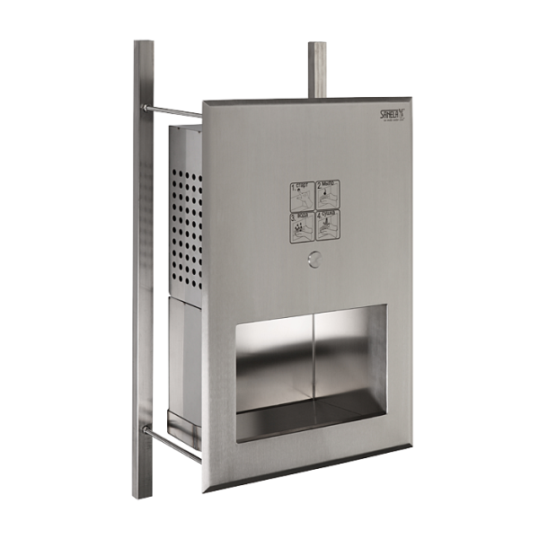 Lave-mains multifonction piézo en acier inoxydable antivandale, 230 V AC