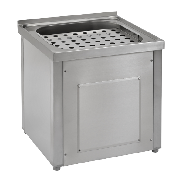 Évier sur pied en acier inoxydable antivandalisme avec tablier