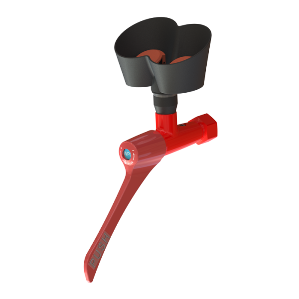 Douche oculaire murale avec deux têtes de pulvérisation et levier de démarrage