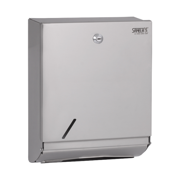 Distributeur en acier inoxydable pour essuie-mains pliés