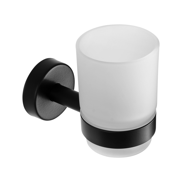 Porte-verre en acier inoxydable, finition noire mate