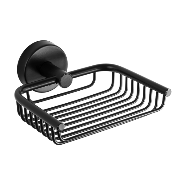 Porte-savon en acier inoxydable, finition noire mate