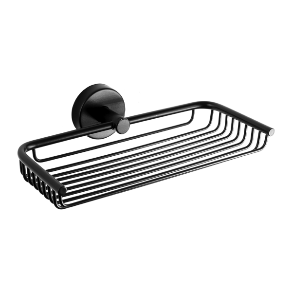 Porte-savon en acier inoxydable, finition noire mate