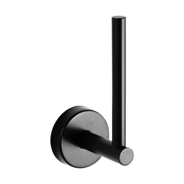Porte-papier toilette en acier inoxydable, finition noire mate
