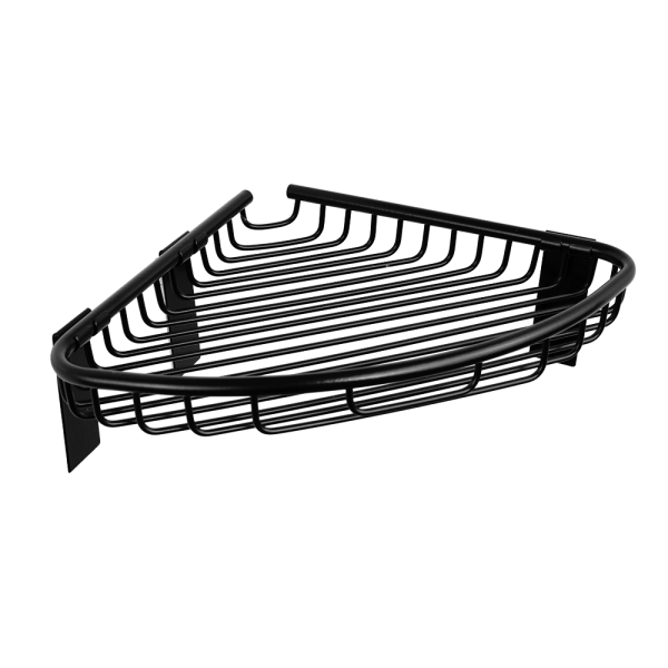 Étagère d'angle en acier inoxydable, finition noire mate