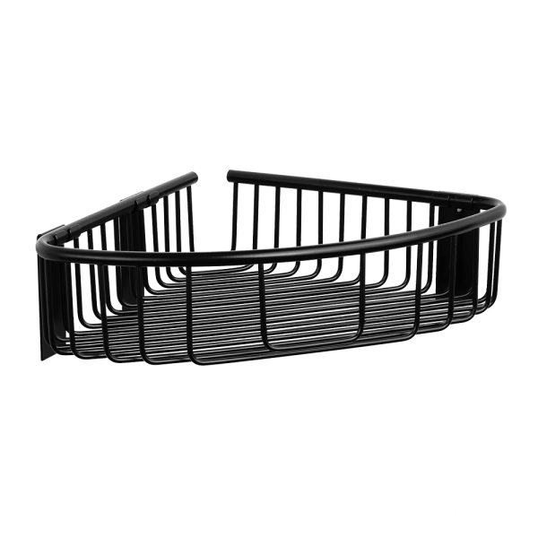 Étagère d'angle en acier inoxydable, finition noire mate