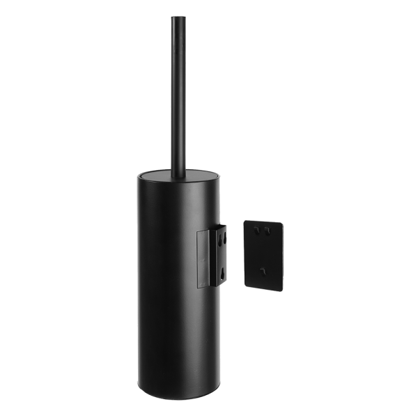 Brosse de toilette en acier inoxydable, finition noire mate