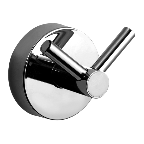 Porte-manteau en acier inoxydable avec deux crochets, finition polie