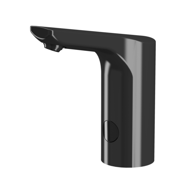 Robinet automatique pour lavabo pour eau froide ou prémélangée, noir, 6 V