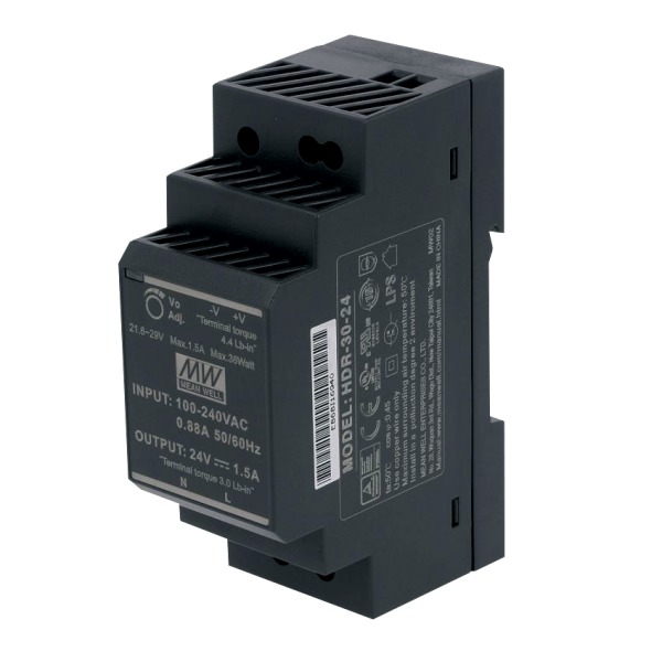 Alimentation externe 24 V DC pour montage sur rail DIN dans l'armoire électrique, 30 W