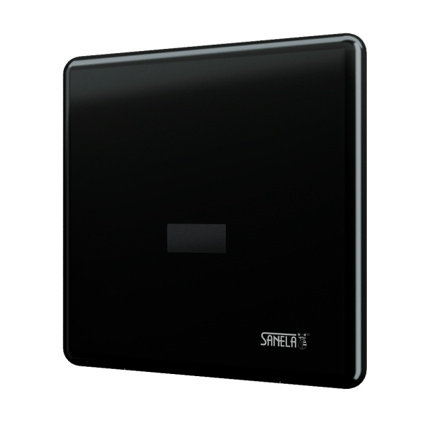 Unité de chasse d'eau pour urinoir à infrarouge avec boîtier de montage et alimentation intégrée, noir, 230 V CA