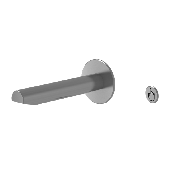 Ensemble de robinet de lavabo mural piézo en acier inoxydable pour montage ultérieur, brossé, 24 V CC