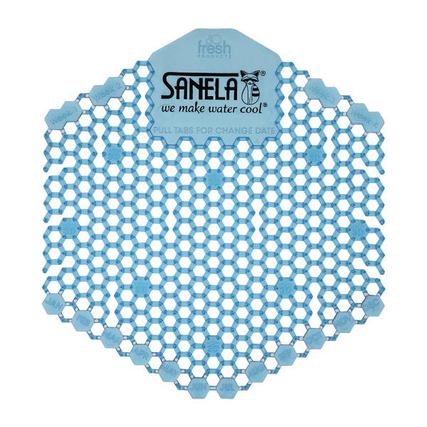 Grille d'urinoir en plastique couleur bleue - parfum fleur de coton