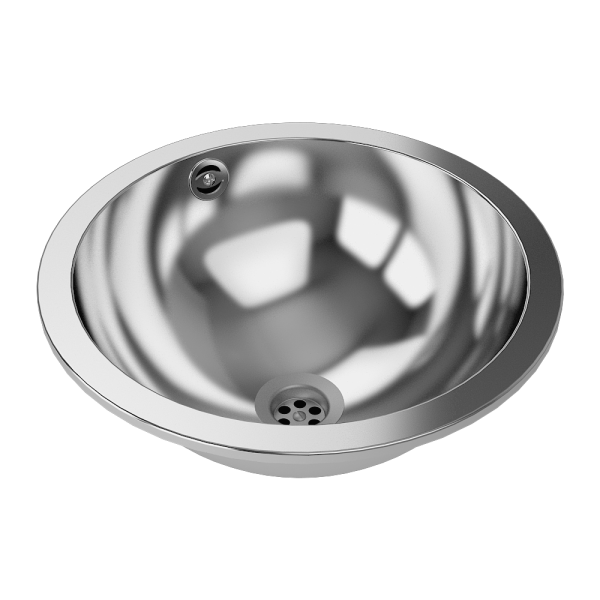 Lavabo encastré en acier inoxydable, Ø 320 mm