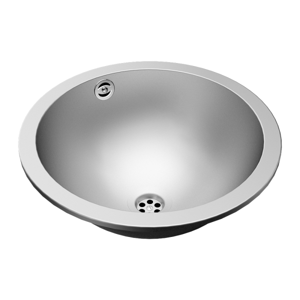 Lavabo encastré en acier inoxydable, Ø 320 mm