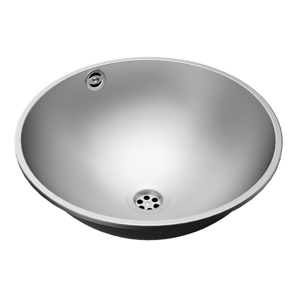 Lavabo encastré en acier inoxydable, Ø 360 mm