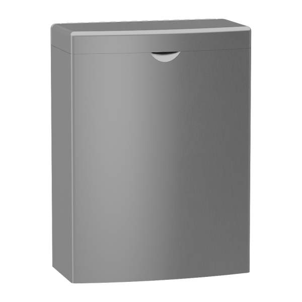 Poubelle murale en acier inoxydable pour sanitaires, volume 4 l, brossée