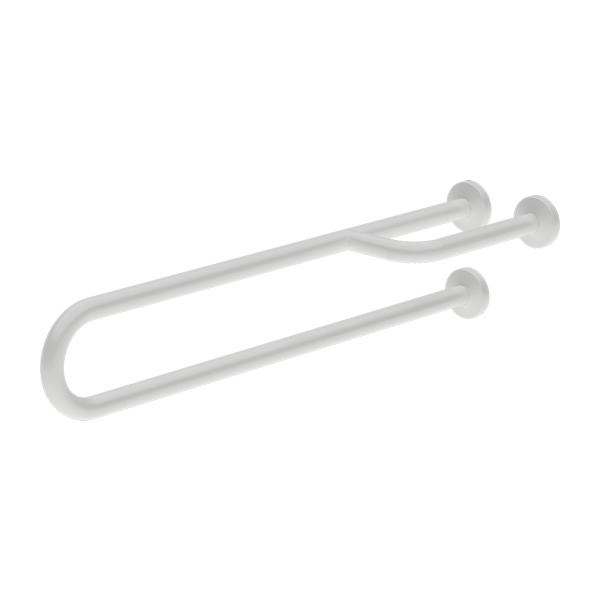 Barre d'appui en acier, fixe, longueur 900 mm, couleur blanche - Komaxit