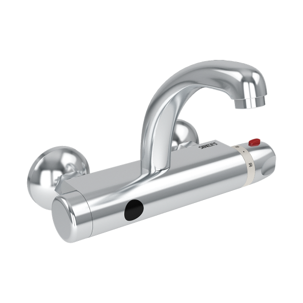 Mélangeur thermostatique mural, entraxe d'alimentation en eau 150 mm, 9 V