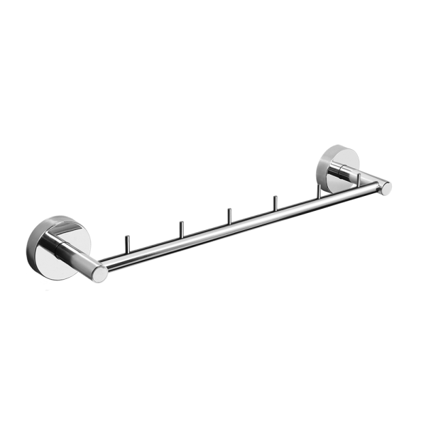 Porte-manteau en acier inoxydable avec six crochets, poli