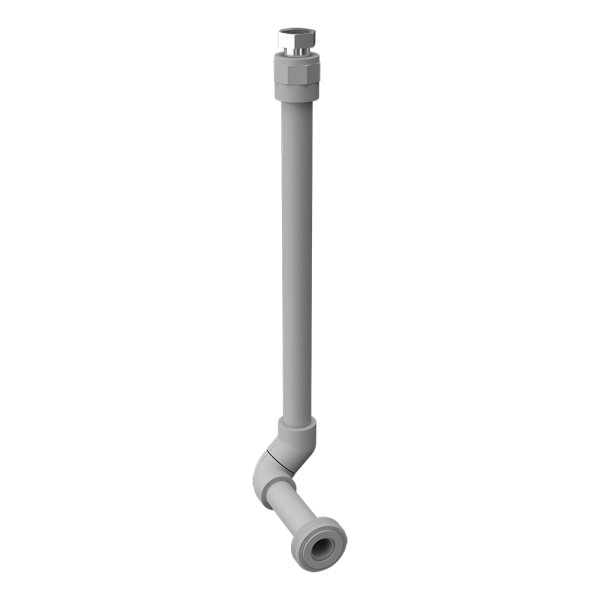 Connexion en plastique entre la chasse d'eau et la toilette