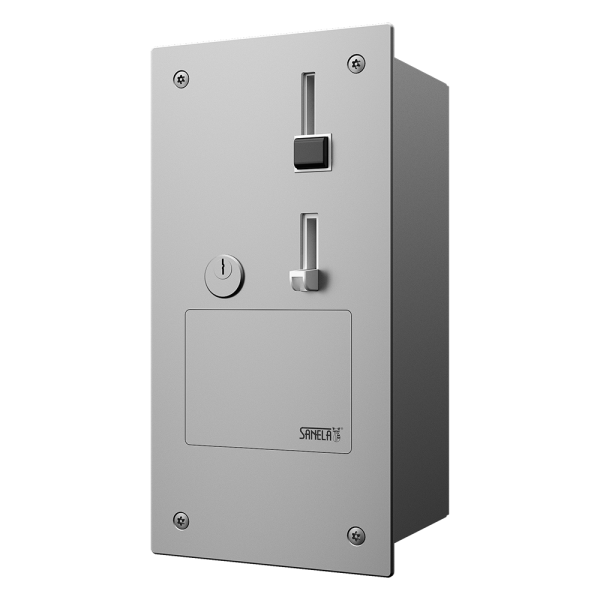 Monnayeur à pièces et jetons encastré pour appareil monophasé 230 V, 24 V CC