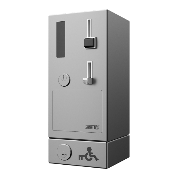 Distributeur de pièces et de jetons pour l'ouverture de porte avec module GSM, EURO KEY, 24V CC