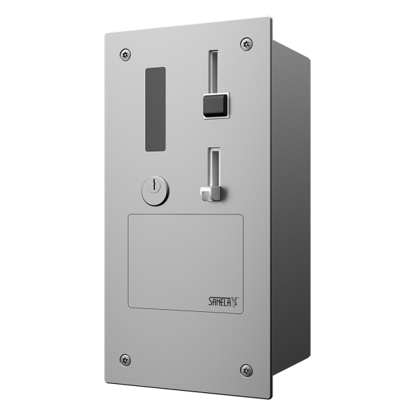 Monnayeur à pièces et jetons encastré pour ouverture de porte avec module GSM, 24 V CC