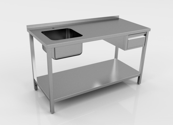 Tables de travail et de lavage en acier inoxydable