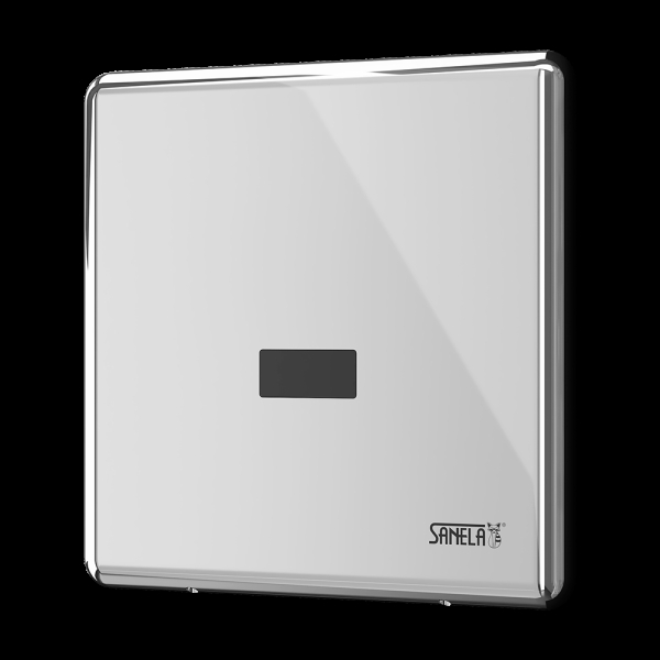 Unité de rinçage infrarouge pour urinoir avec boîte de montage et alimentation intégrée, finition polie, 230 V AC